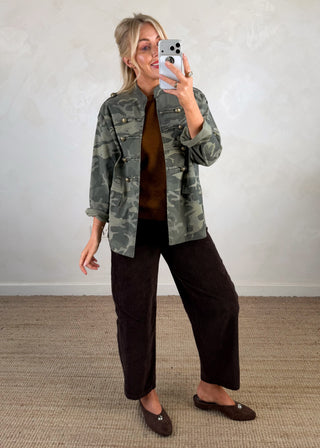 Camo military jacket - Khaki-The Style Attic