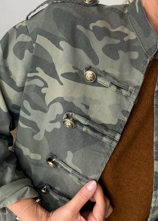 Camo military jacket - Khaki-The Style Attic