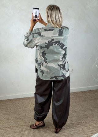 Camo twill denim jacket-The Style Attic