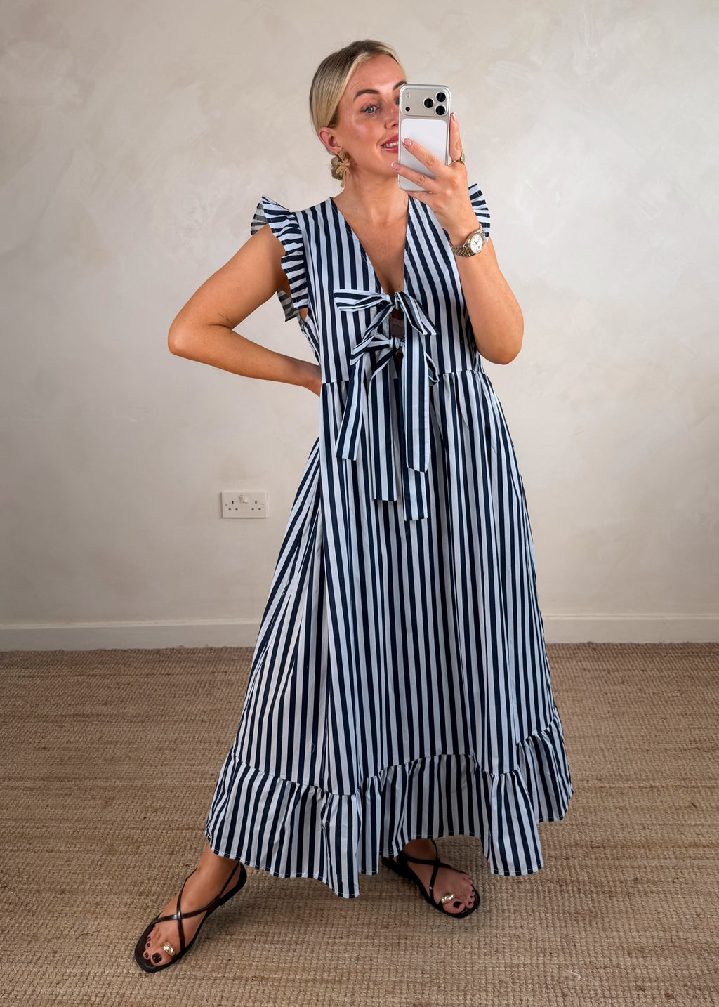 Candy stripe maxi dress