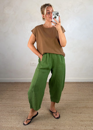 Cap sleeve Tee - Coffee-The Style Attic