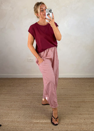 Cap sleeve Tee - Merlot-The Style Attic