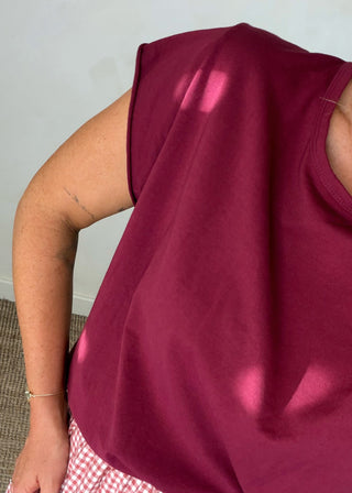 Cap sleeve Tee - Merlot-The Style Attic