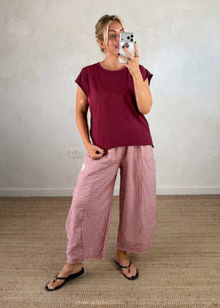 Cap sleeve Tee - Merlot-The Style Attic