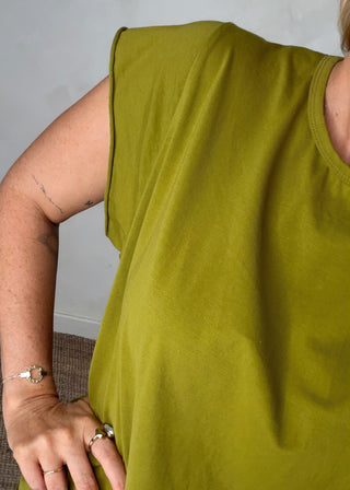 Cap sleeve Tee - Olive-The Style Attic