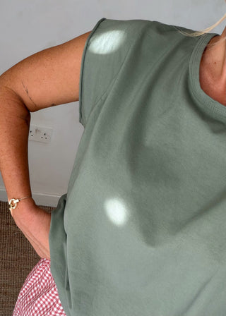 Cap sleeve Tee - Sage-The Style Attic