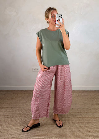 Cap sleeve Tee - Sage-The Style Attic