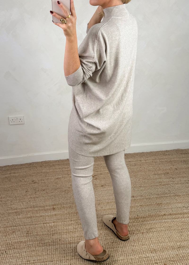 Carlton knitted co-ord - oatmeal-The Style Attic