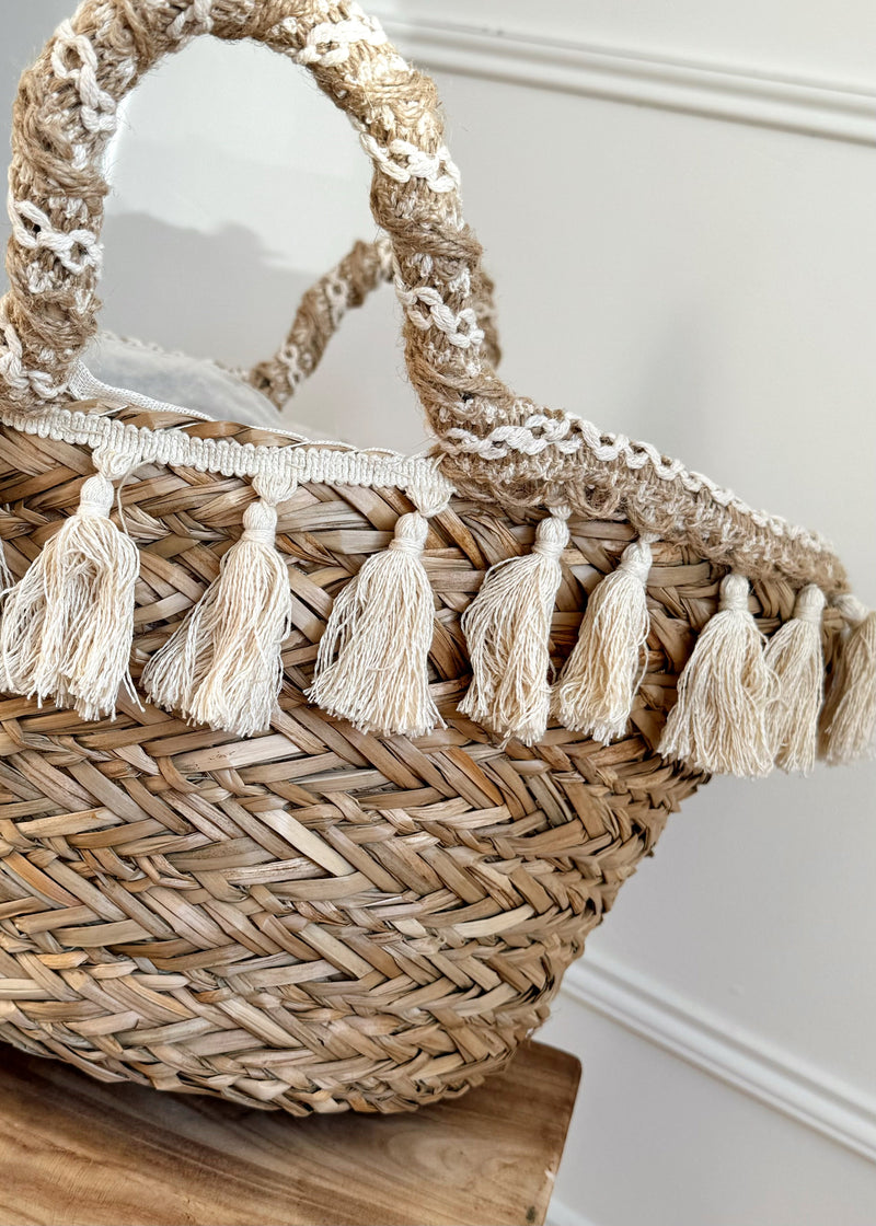 Carmella fringed basket bag-The Style Attic