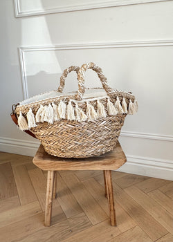 Carmella fringed basket bag-The Style Attic
