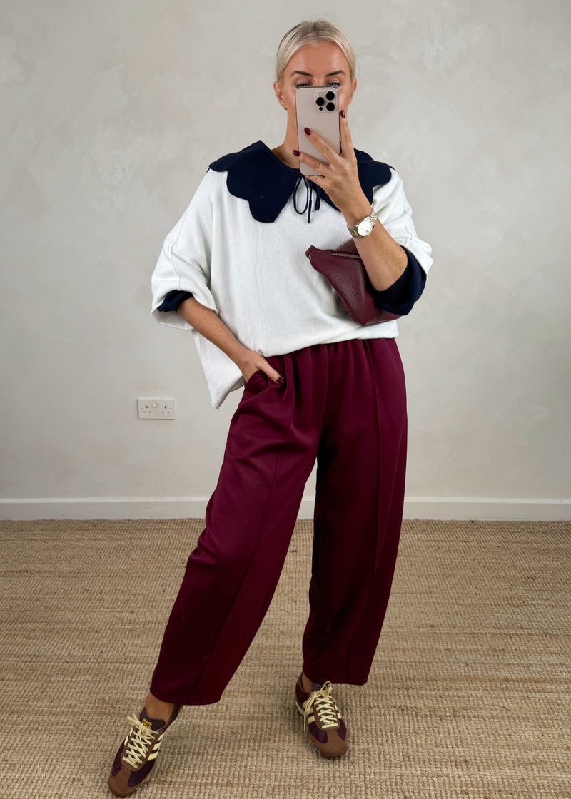 Carrot fit jogger - Merlot-The Style Attic