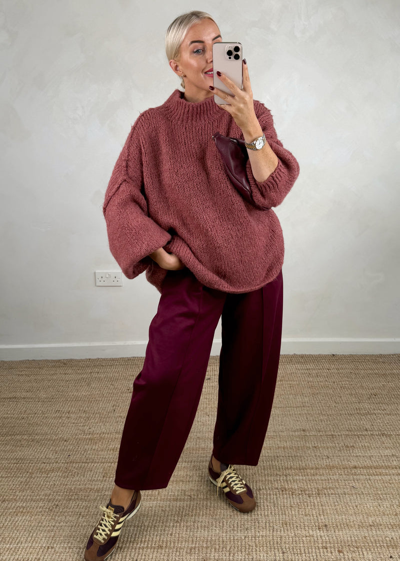 Carrot fit jogger - Merlot-The Style Attic