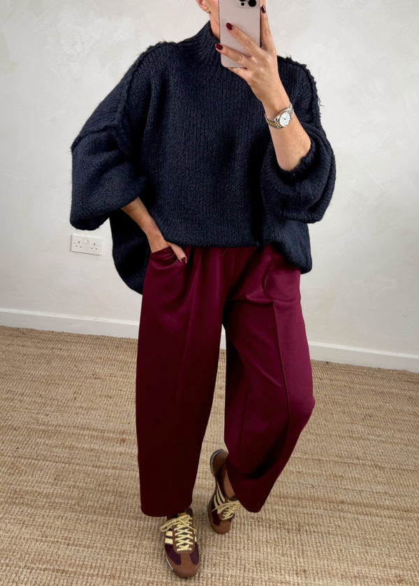 Carrot fit jogger - Merlot-The Style Attic