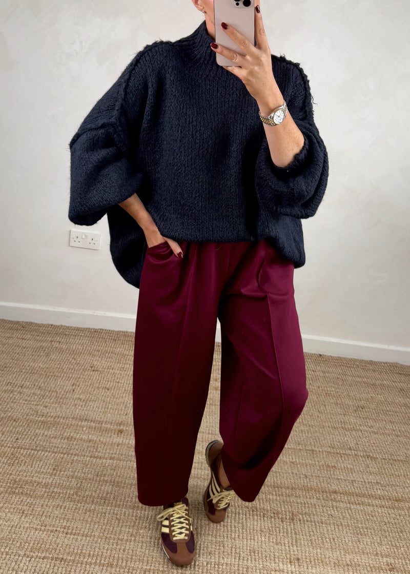Carrot fit jogger - Merlot-The Style Attic