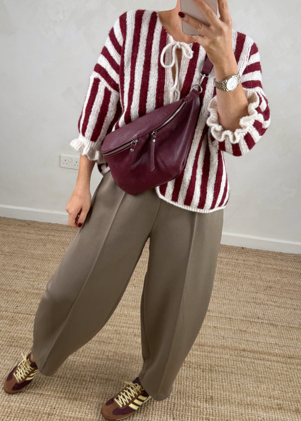 Carrot fit jogger - taupe-The Style Attic