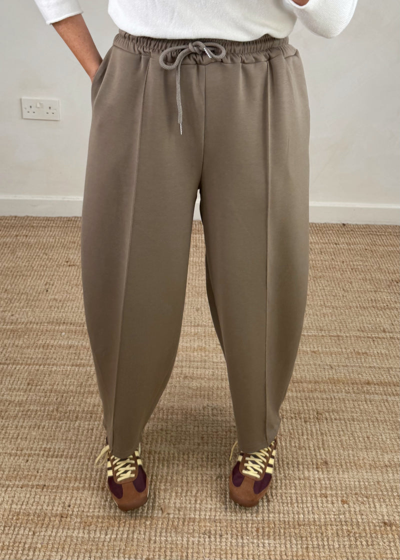Carrot fit jogger - taupe-The Style Attic
