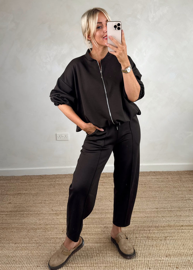 Carrot leg bomber co-ord set - chocolate-The Style Attic