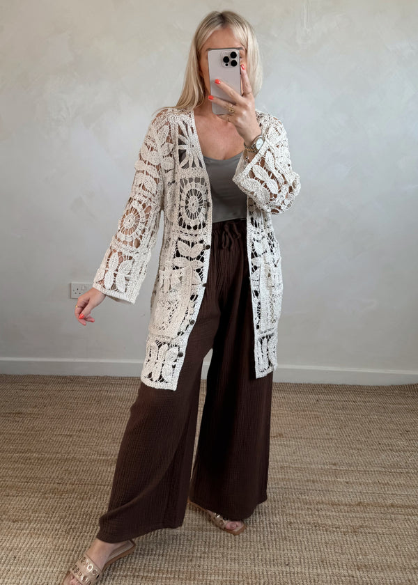Casa crochet knit - beige-The Style Attic