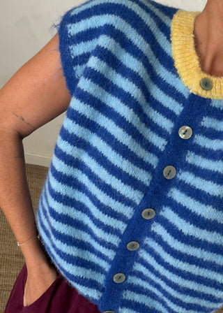 Casey striped knit - Double blue-The Style Attic