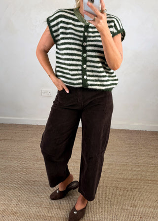Casey striped knit - Khaki-The Style Attic