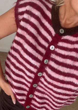 Casey striped knit - Merlot/pink-The Style Attic