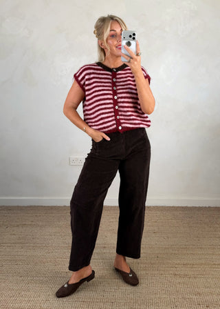 Casey striped knit - Merlot/pink-The Style Attic