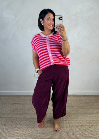 Casey striped knit - Red/pink-The Style Attic
