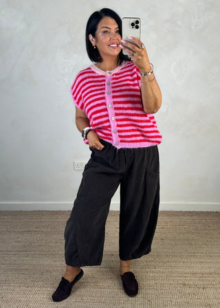 Casey striped knit - Red/pink-The Style Attic