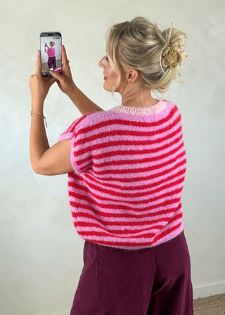 Casey striped knit - Red/pink-The Style Attic