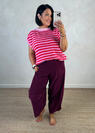 Casey striped knit - Red/pink-The Style Attic