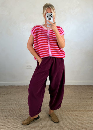 Casey striped knit - Red/pink-The Style Attic