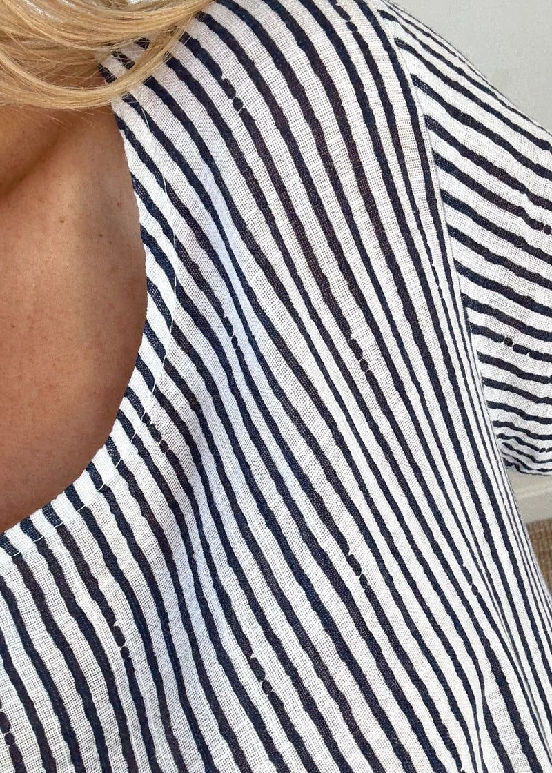 Chalk stripe shift dress-The Style Attic