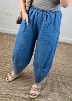 Chambray denim Moda - mid blue-The Style Attic