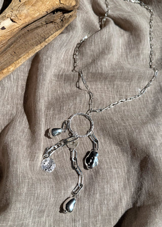 Charm necklace - silver-The Style Attic