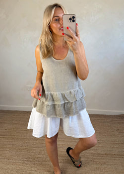 Charo Linen blend vest - is this bone or griege?-The Style Attic