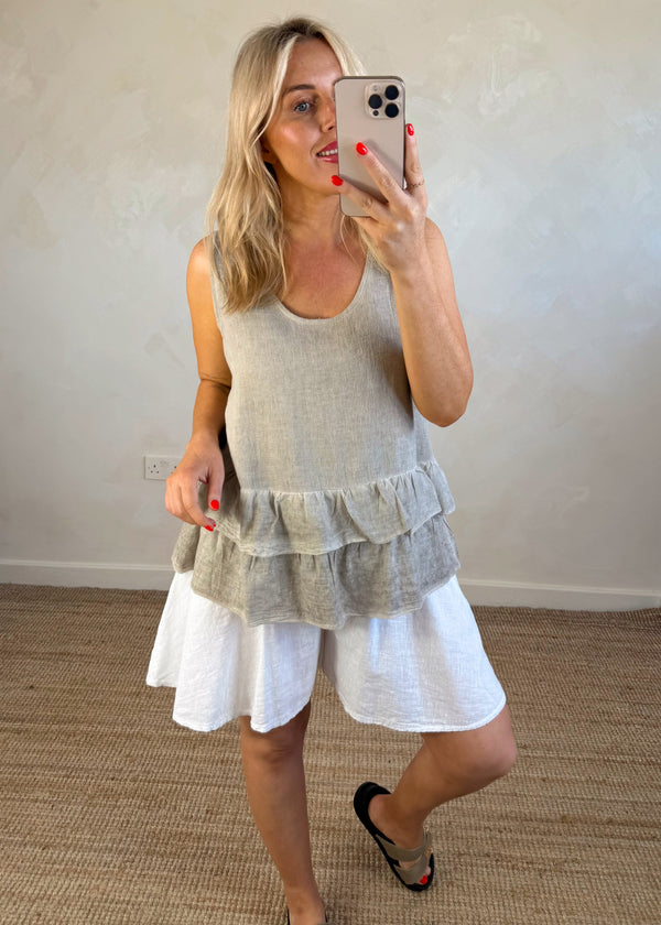 Charo Linen blend vest - is this bone or griege?-The Style Attic