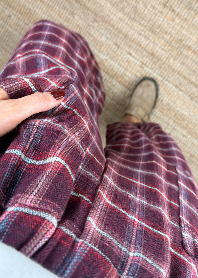 Checked Moda pants - four-The Style Attic