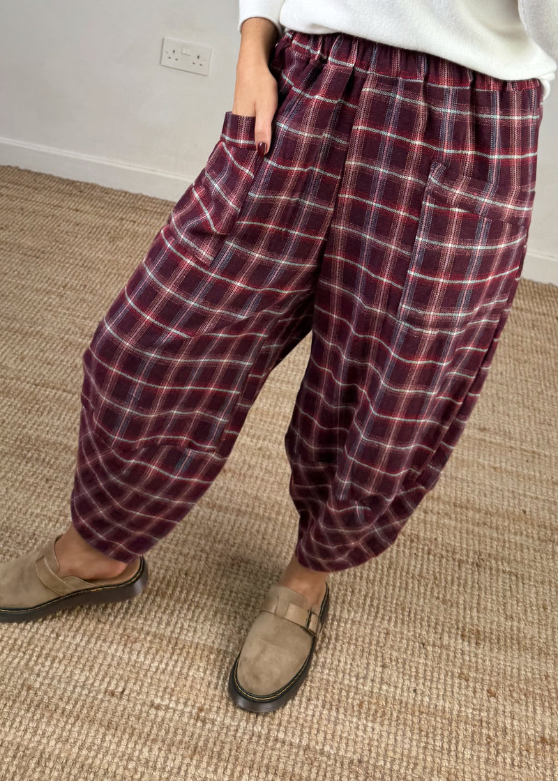 Checked Moda pants - four-The Style Attic