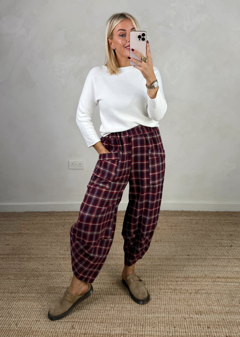 Checked Moda pants - four-The Style Attic