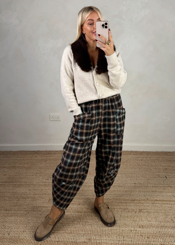Checked Moda pants - three-The Style Attic
