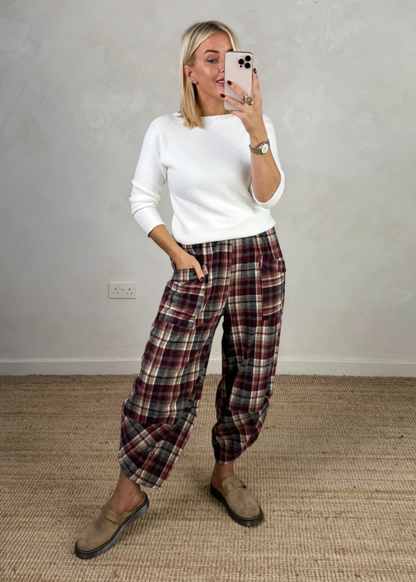 Checked Moda pants - two-The Style Attic