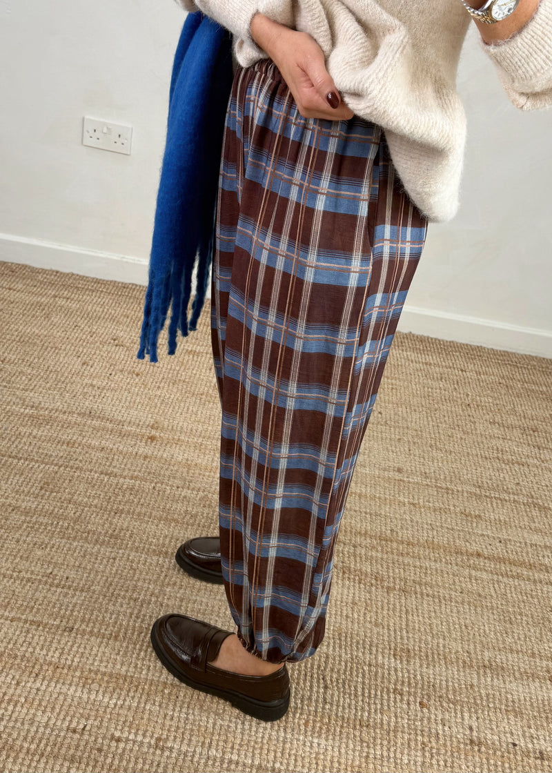Checked cuffed trouser - five-The Style Attic