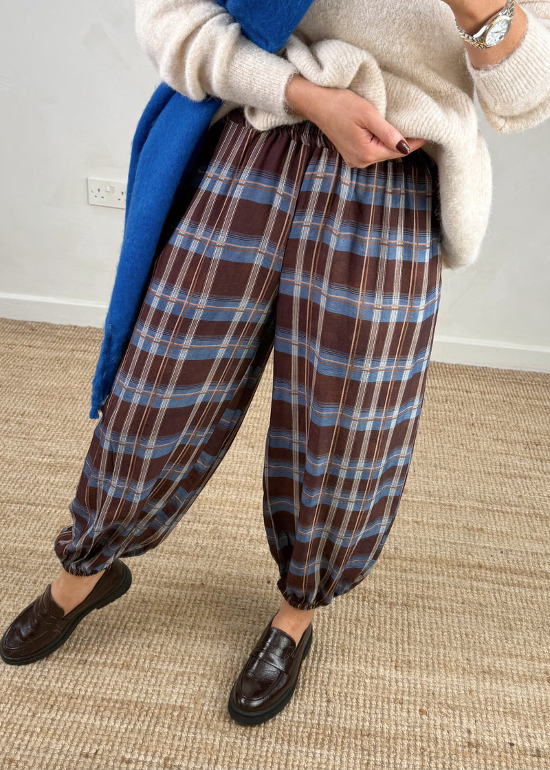 Checked cuffed trouser - five-The Style Attic