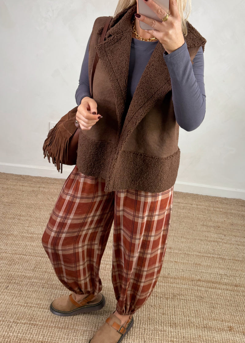 Checked cuffed trouser - four-The Style Attic
