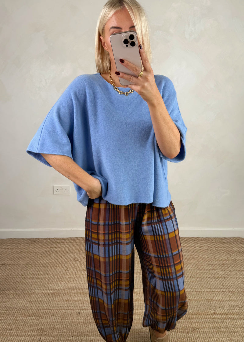 Checked cuffed trouser - one-The Style Attic