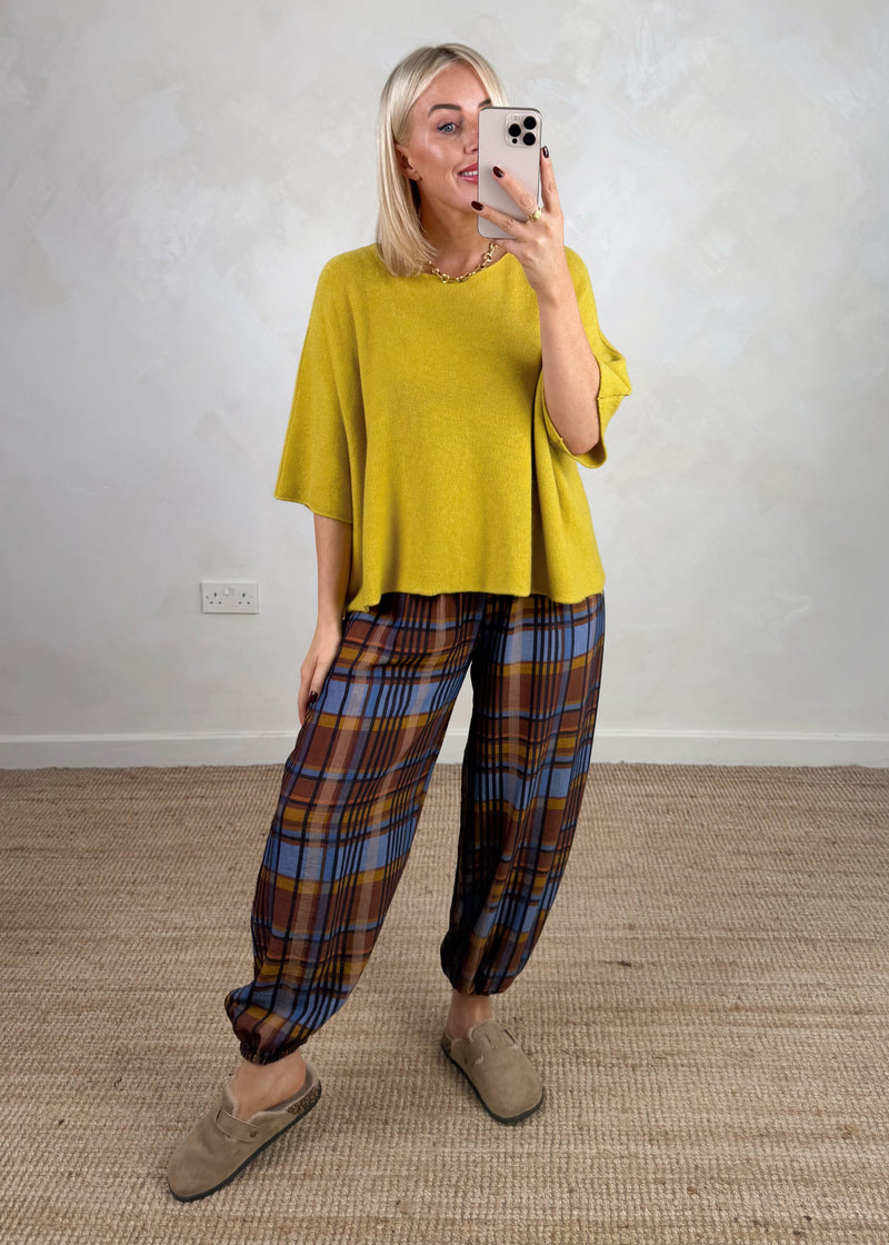 Checked cuffed trouser - one-The Style Attic