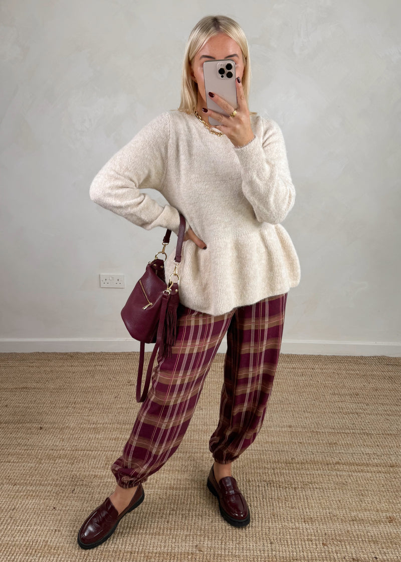 Checked cuffed trouser - three-The Style Attic