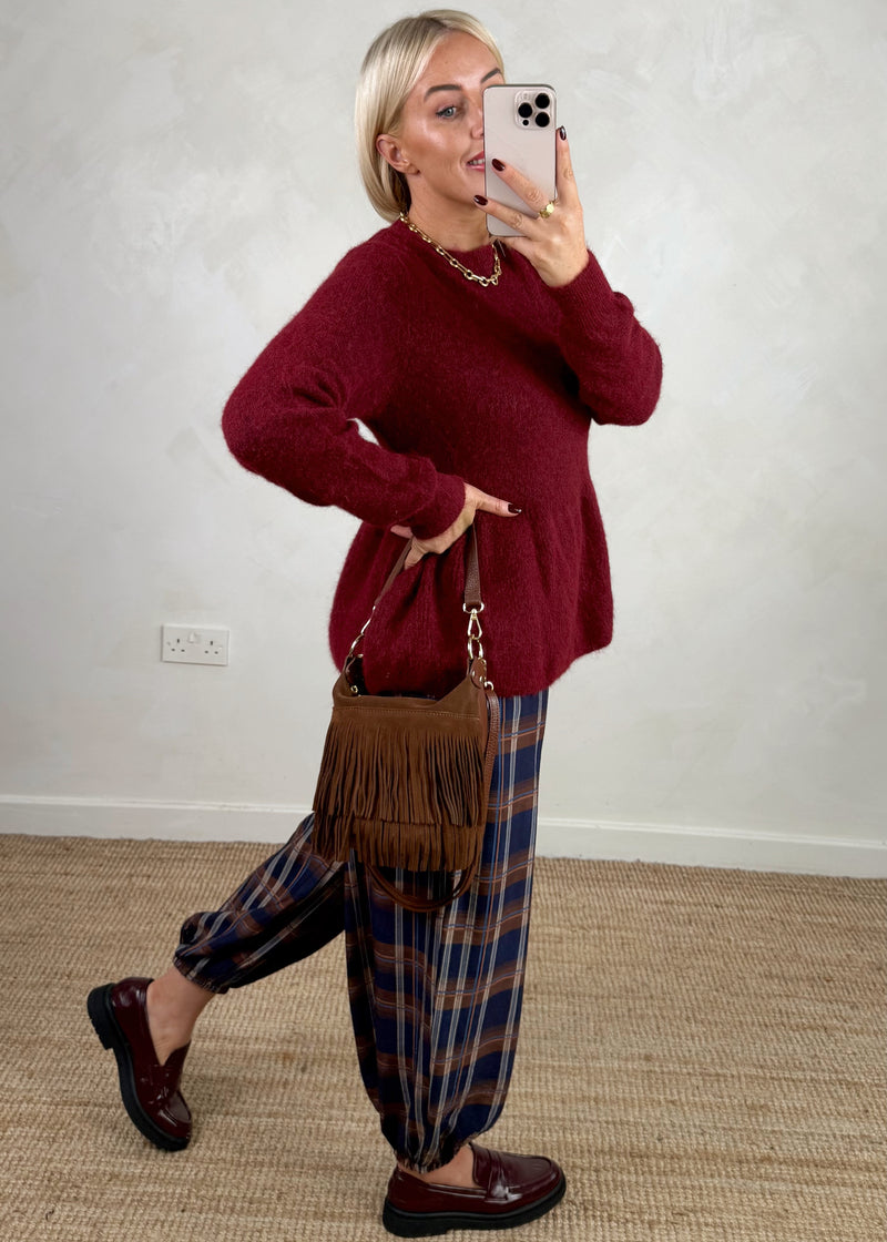 Checked cuffed trouser - two-The Style Attic