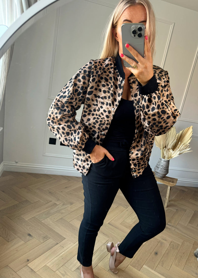 Cheetah bomber jacket-The Style Attic