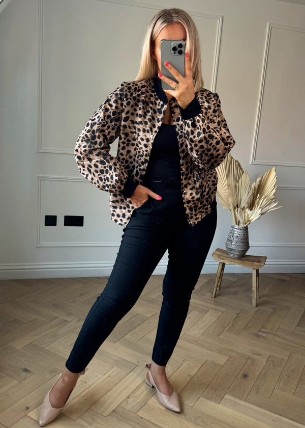 Cheetah bomber jacket-The Style Attic